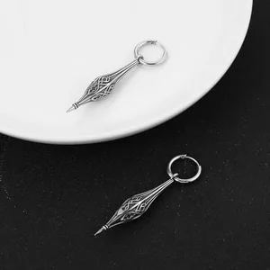 Spike Dangle Earrings, stainless steel, another view