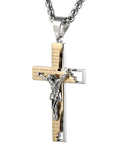 Cross Crucifix Bible Pendant, stainless steel