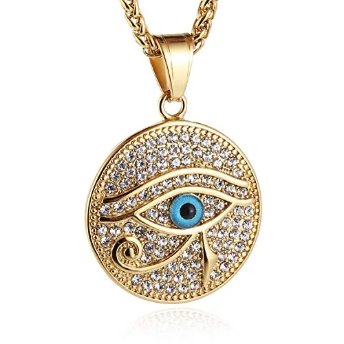 Eye Pendant, gold-plated steel, gold
