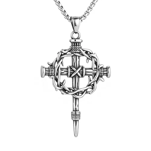 Crown Of Thorns Pendant, stainless steel, silver