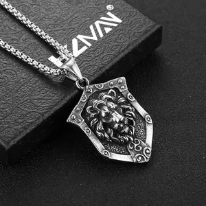 Lion Head Pendant, stainless steel, another view