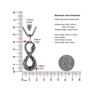 Snake Pendant, stainless steel, another view