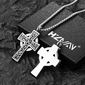 Celtic Cross Pendant, stainless steel, another view
