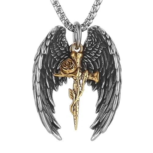 Angel Wing Pendant, stainless steel