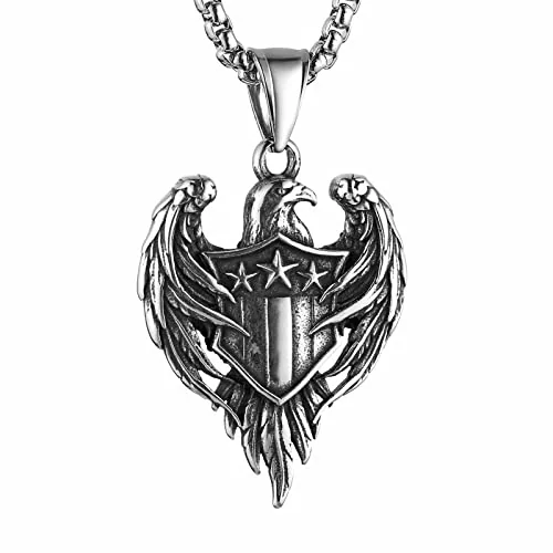 Hawk Eagle Pendant, stainless steel