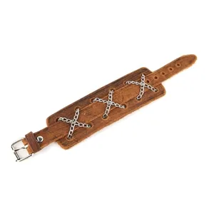 Wristband, leather, brown, another view