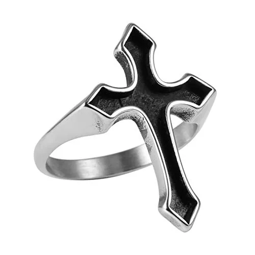 Christian Ring, stainless steel