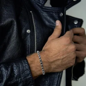 Skull Bangle, stainless steel, another view