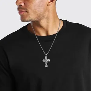 Michael Archangel Cross Pendant, stainless steel, another view