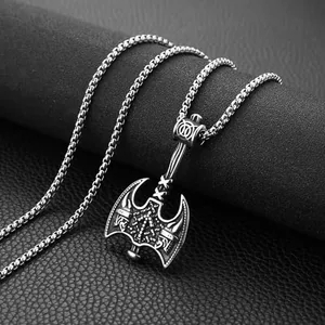 Viking Axe Pendant, stainless steel, another view