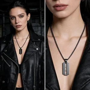 Dog Tag, stainless steel, black, another view