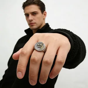 Viking Wolf Ring, stainless steel, another view