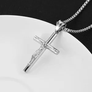 Crucifix Pendant, stainless steel, another view