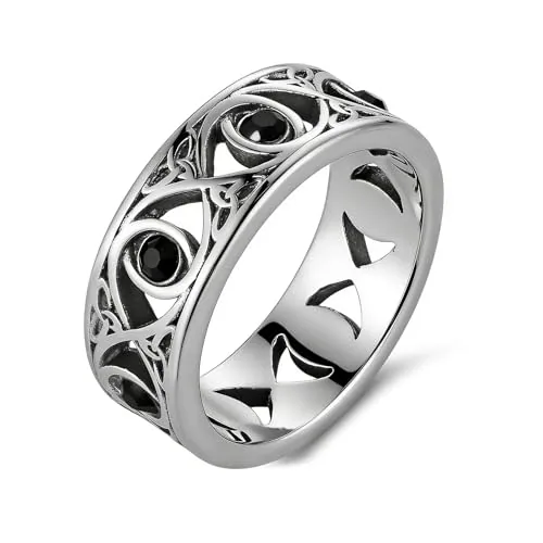 Band Ring, stainless steel, black