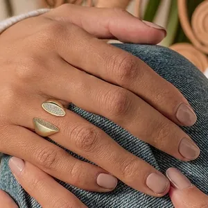 Open Ring, gold-plated steel, gold, another view