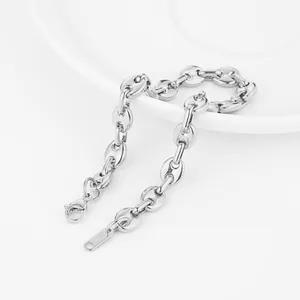 Coffee Bean Bracelet, stainless steel, 7 mm, gold, another view