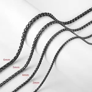 Chain, stainless steel, wheat link, 3 mm, another view
