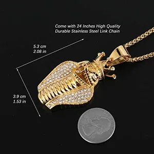 Inlay Egypt Cobra Pendant, gold-plated steel, gold, another view