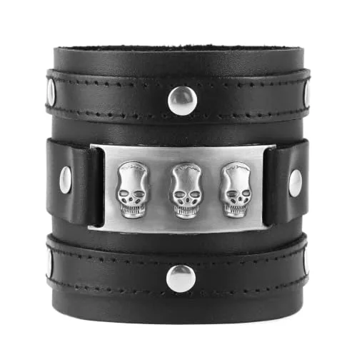 Viking Cuff Bracelet, leather