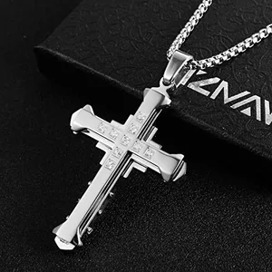 Religion Pendant, stainless steel, silver, another view