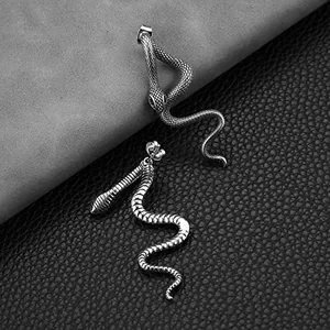 Snake Stud Earrings, stainless steel, another view