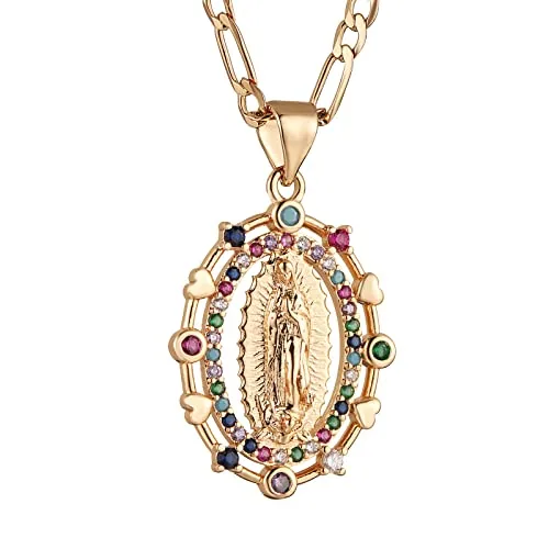 Virgin Mary Prayer Pendant, gold-plated steel, gold