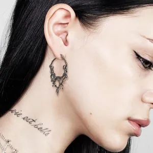 Octopus Snakes Gothic Hoop Earrings, stainless steel, another view