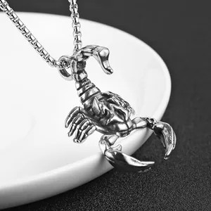 Scorpion Pendant, stainless steel, box chain, 22 in, another view