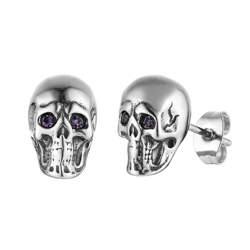 Skull Stud Earrings, stainless steel