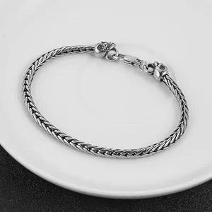 Skull Feather Carving Bracelet, stainless steel, rope chain, another view