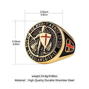 Knights Templar Ring, stainless steel, another view