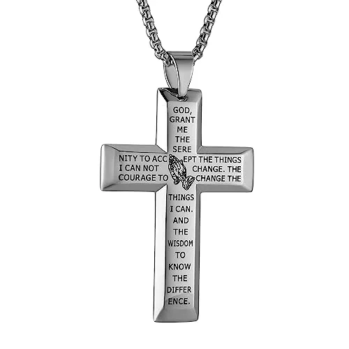 Serenity Prayer Pendant, stainless steel