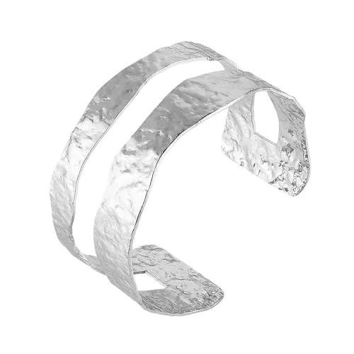 Open Wrist Bangle, alloy, silver