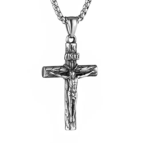 Jesus Crucifix Cross Pendant, stainless steel