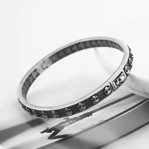 Skull Bangle, stainless steel, another view