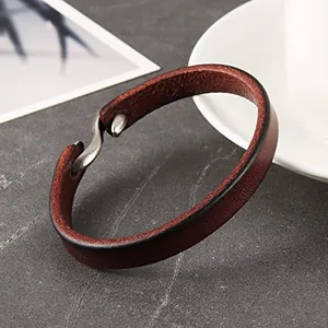 Steampunk Cuff Bracelet, leather, brown, another view