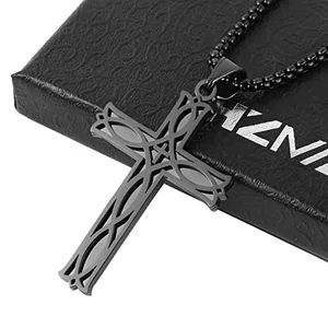 Infinity Celtic Cross Pendant, stainless steel, another view