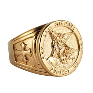 Michael Archangel Ring, stainless steel, another view