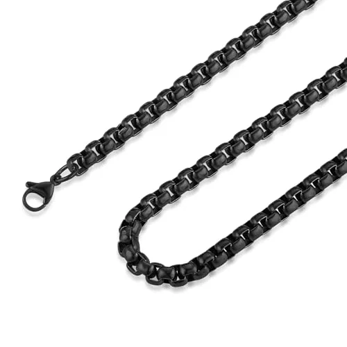 Chain, stainless steel, box link, 2–6 mm