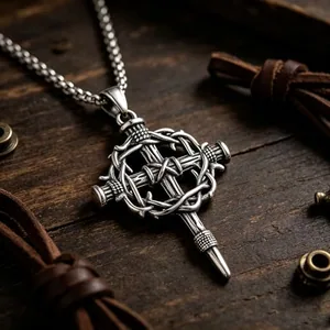Crown Of Thorns Pendant, stainless steel, silver, another view