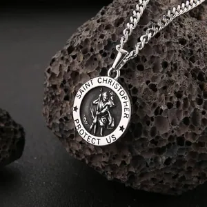 Saint Christopher Pendant, stainless steel, another view