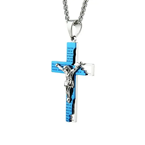 Cross Crucifix Bible Pendant, stainless steel