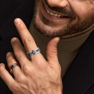 Band Ring, stainless steel, black, another view
