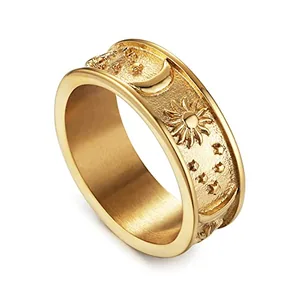 Moon Star Sun Ring, stainless steel, 8 mm, another view