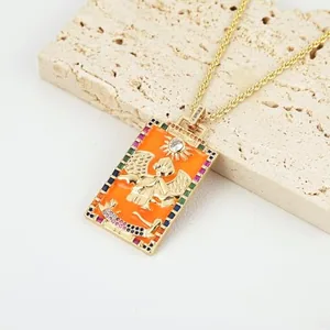 Tarot Cards Pendant, gold-plated steel, gold, another view