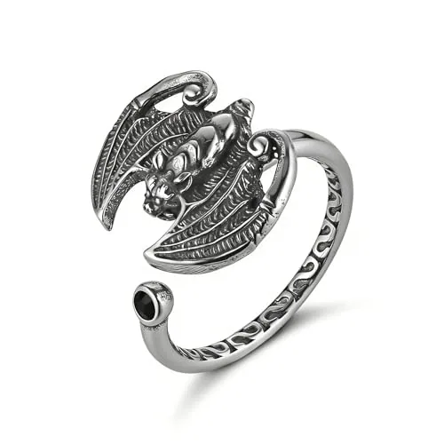 Bat Fidget Spinner Ring, stainless steel