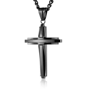 Cross Pendant, stainless steel, silver, another view