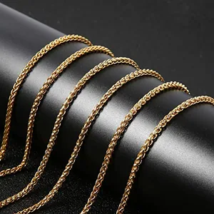 Chain, stainless steel, wheat link, 3 mm, another view