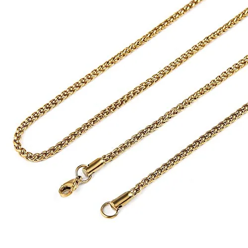 Chain, stainless steel, wheat link, 3 mm