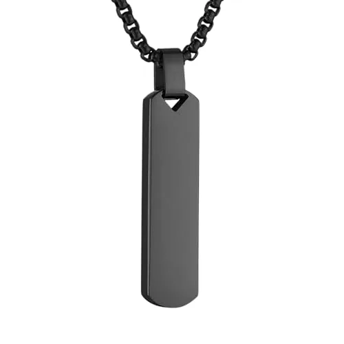 Bar Pendant, stainless steel, black